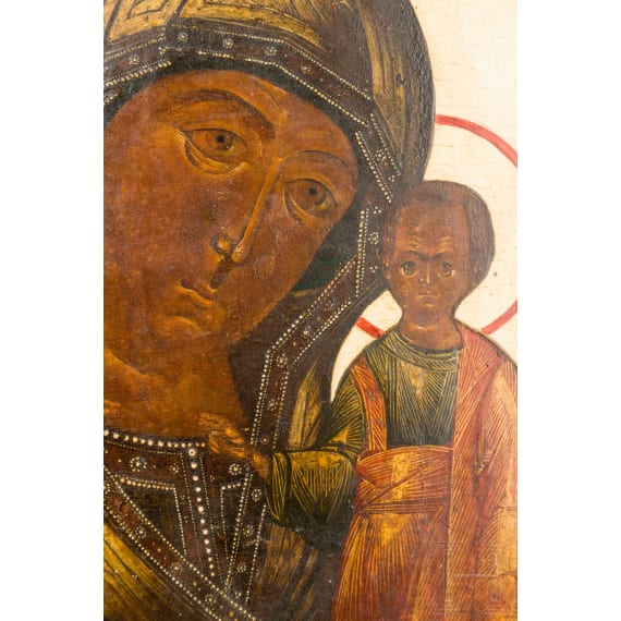 Ikone mit der Gottesmutter von Kasan (Kasankaja), Russland, Anfang 19. Jhdt.