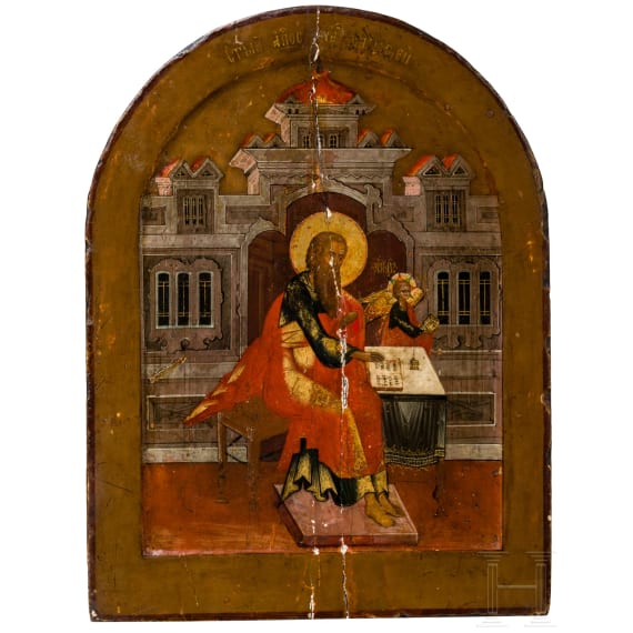 Ikone mit dem Evangelisten Matth&auml;us, Russland, um 1800