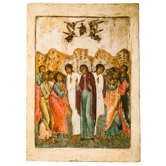 Monumentale Ikone mit der Himmelfahrt Christi, Russland, sp&auml;tes 17. Jhdt.