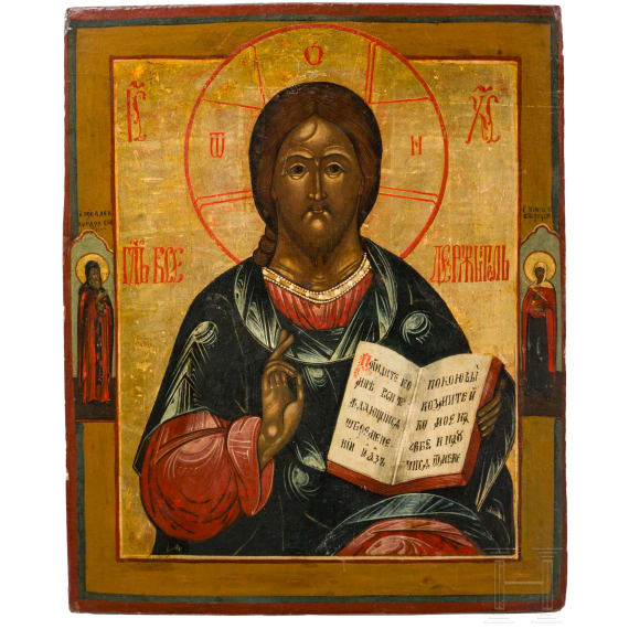 Two icons: The Kazanskaya Mother of God and Christ Pantokrator, Russia, 19th century