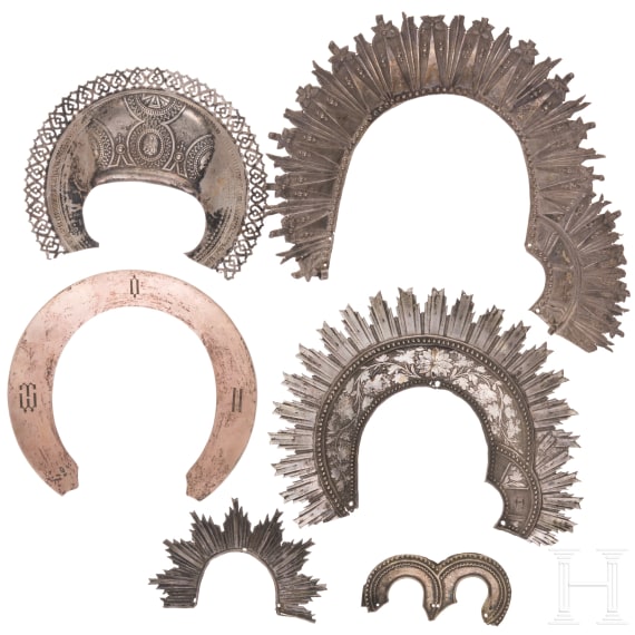 Six silver halos, Russia, 19th century - 1918
