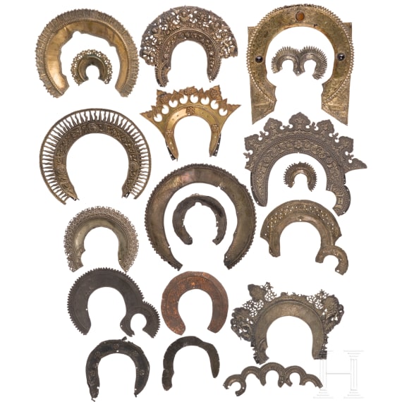 19 brass and copper halos, Russia, 19th century