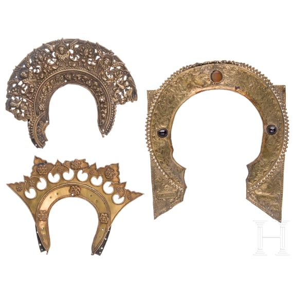 19 brass and copper halos, Russia, 19th century
