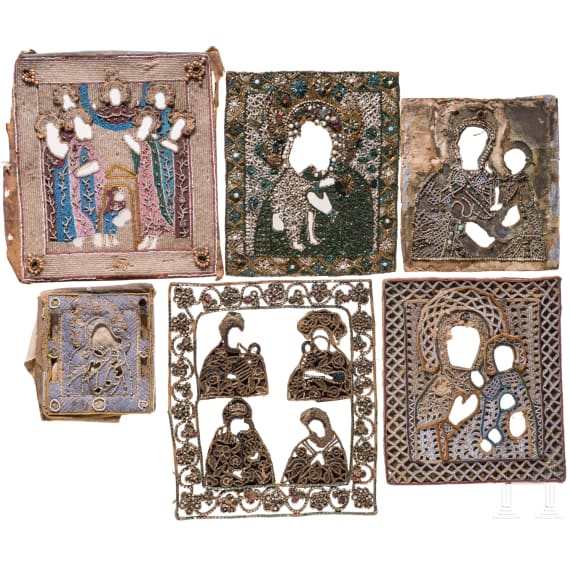 Six pearls oklads, Russia, 19th century