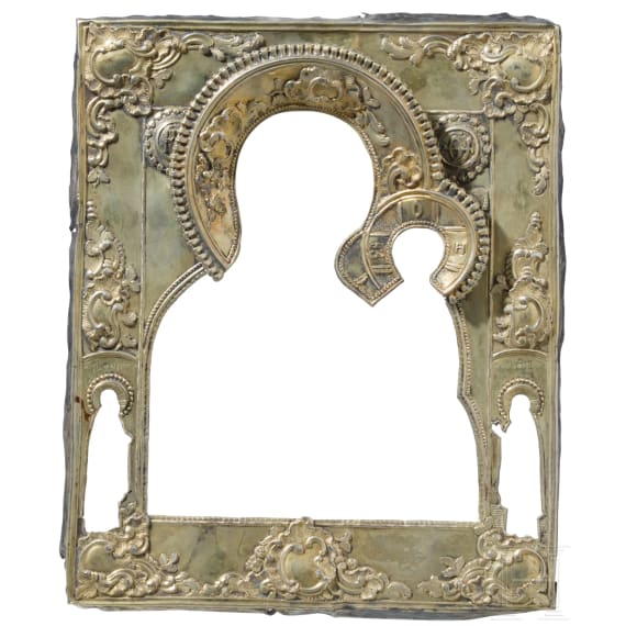 Sechs Ikonen-Oklade (drei Silber), Russland, 19. Jhdt.