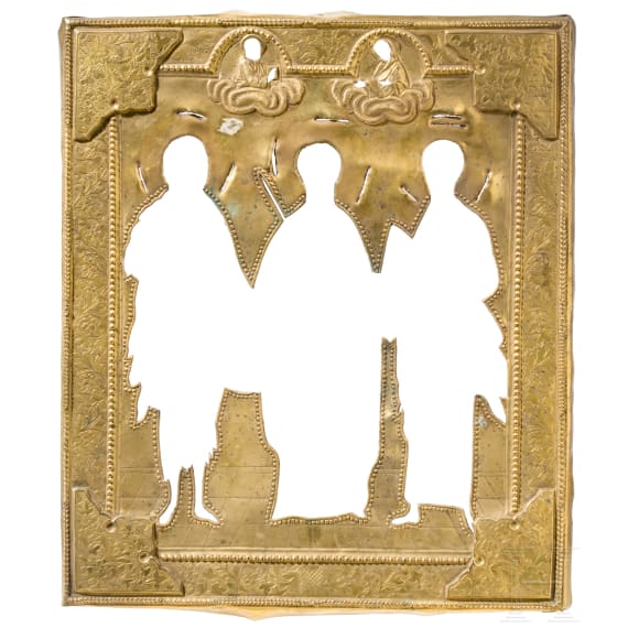 Sechs Ikonen-Oklade (drei Silber), Russland, 19. Jhdt.