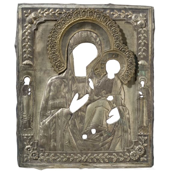 Sechs Ikonen-Oklad (zwei Silber), Russland, 19. Jhdt.