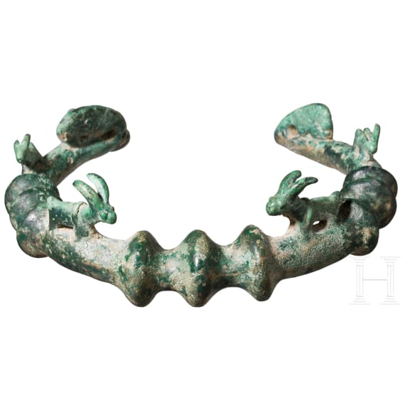Bronzener Halsreif mit Tierdarstellungen, &ouml;stliches Vorderasien, 10. - 8. Jhdt. v. Chr.