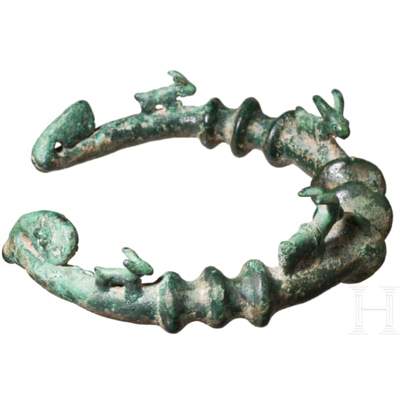 Bronzener Halsreif mit Tierdarstellungen, &ouml;stliches Vorderasien, 10. - 8. Jhdt. v. Chr.