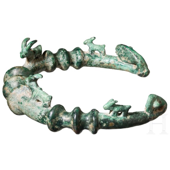 Bronzener Halsreif mit Tierdarstellungen, &ouml;stliches Vorderasien, 10. - 8. Jhdt. v. Chr.