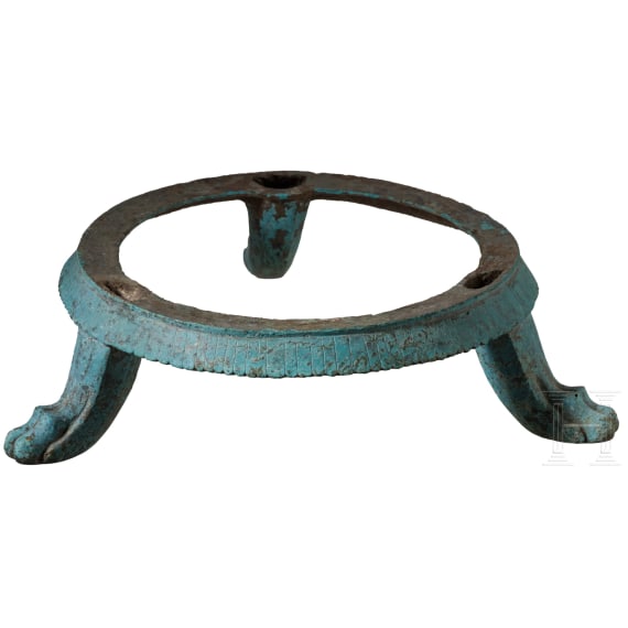 Greek tripod, bronze coaster, 6th century B.C.