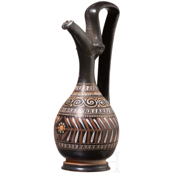 Jug (Epichysis), painted in the Gnathia style, Apulian, mid-4th century B.C.