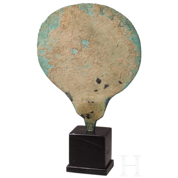 Etruscan bronze mirror with a four-line inscription, 5th&ndash;3rd centuries B.C.