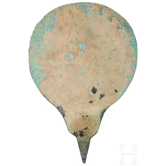 Etruscan bronze mirror with a four-line inscription, 5th&ndash;3rd centuries B.C.