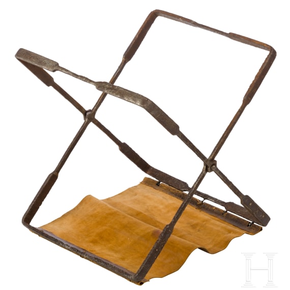 Roman folding chair, iron, with bronze inlays, 4th &ndash; mid-5th century A.D.