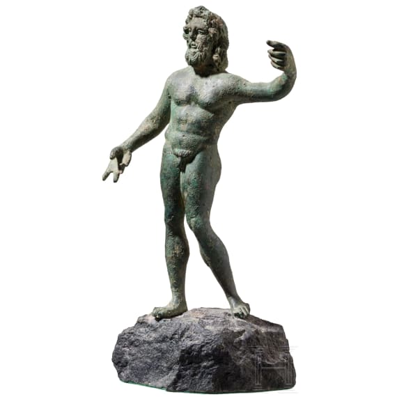 Bronzestatuette, Jupiter als Blitzschleuderer, R&ouml;misch 1. bis Mitte 3. Jhdt. n. Chr.