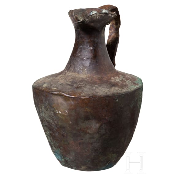 R&ouml;mische Kanne, Bronze mit Eisernem Henkel, 2. - 3. Jhdt. n. Chr.