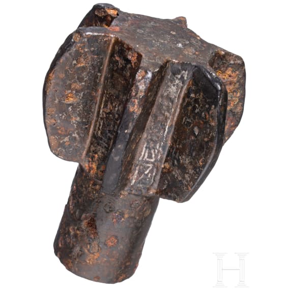 Streitkolbenkopf mit Silbertausia, sp&auml;tbyzantinisch, 12./13. Jhdt.
