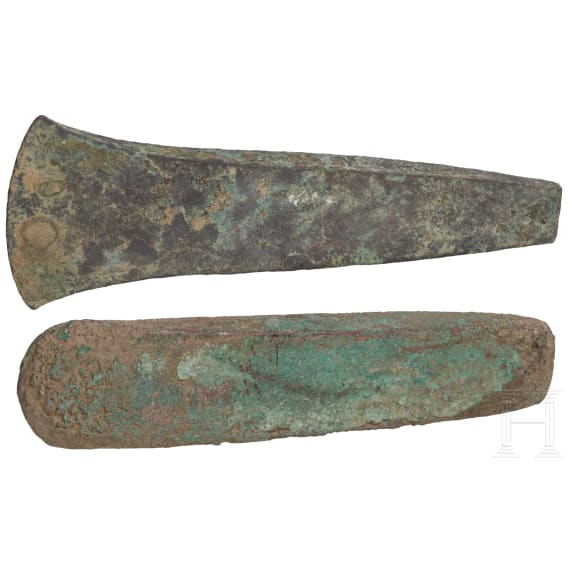 Two Copper Age axes, Southeastern Europe, 4th millennium B.C.