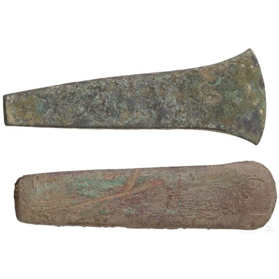 Two Copper Age axes, Southeastern Europe, 4th millennium B.C.