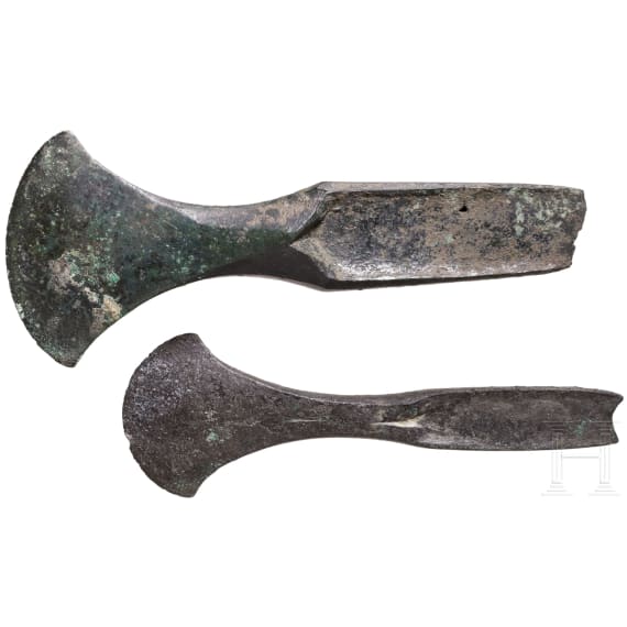 Two bronze heel axes, Middle Bronze Age, 15th&ndash;14th centuries B.C.