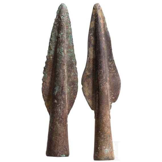 Two spearheads, Late Bronze Age, 10th &ndash; 9th centuries.