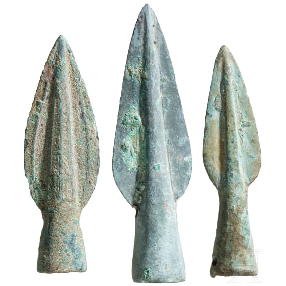 Three small spearheads, Late Bronze Age, 10th&ndash;9th centuries B.C.