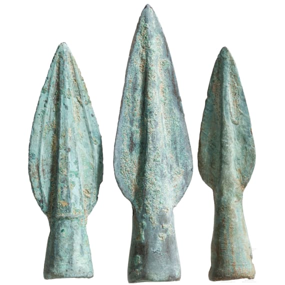 Three small spearheads, Late Bronze Age, 10th&ndash;9th centuries B.C.