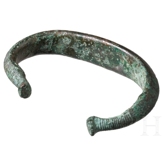 Late Bronze Age Allendorf-type armring with incised decoration on the outside, 13th century B.C.