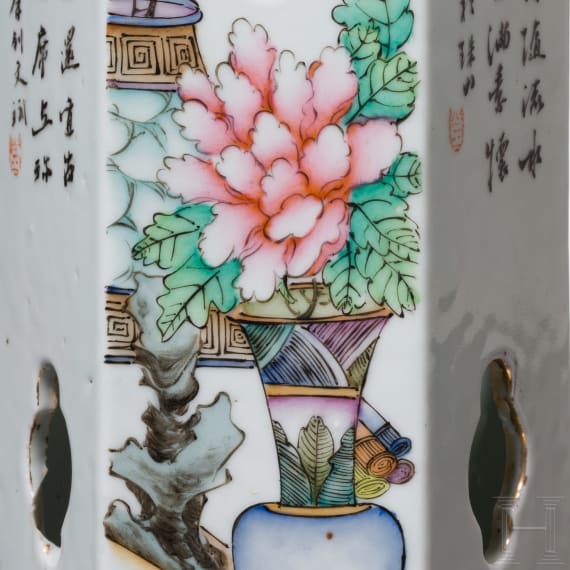 Famille-Rose-Hutst&auml;nder China, Republik Periode, um 1930