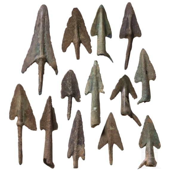 13 arrowheads from the Urnfield period, 12th&ndash;9th centuries B.C.