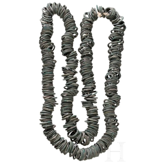 Large set of Bronze Age rings, 13th to 10th century BC