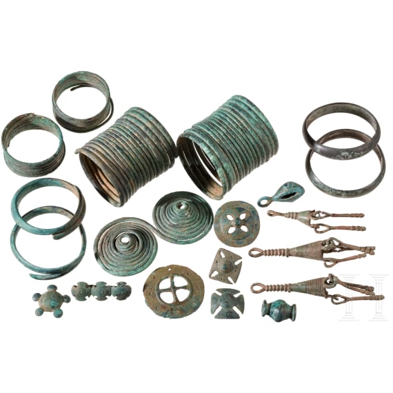 Early Iron Age complex with various bronze ornaments, Southeastern Europe, 7th century B.C.