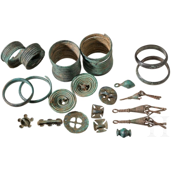 Early Iron Age complex with various bronze ornaments, Southeastern Europe, 7th century B.C.