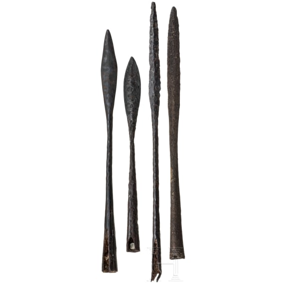 Four javelin tips, Early Middle Ages, 7th&ndash;8th centuries A.D.