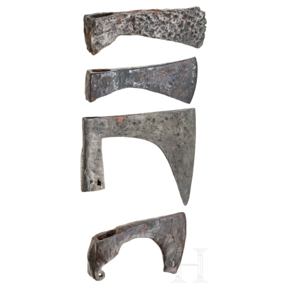 Four Roman and medieval axes, 3rd&ndash;16th centuries.