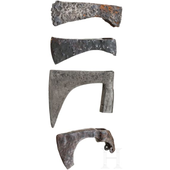 Four Roman and medieval axes, 3rd&ndash;16th centuries.