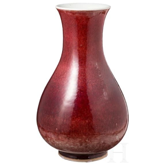 A large oxblood glazed Yuhuchunping Vase, China, probably Kangxi to Qianlong Period, 18th century