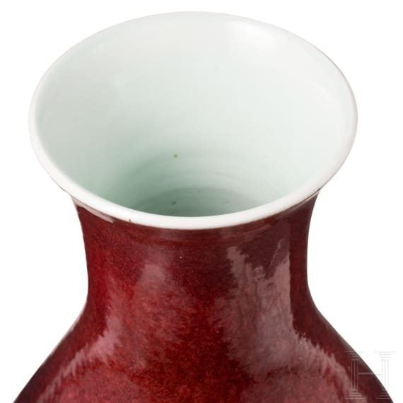 A large oxblood glazed Yuhuchunping Vase, China, probably Kangxi to Qianlong Period, 18th century