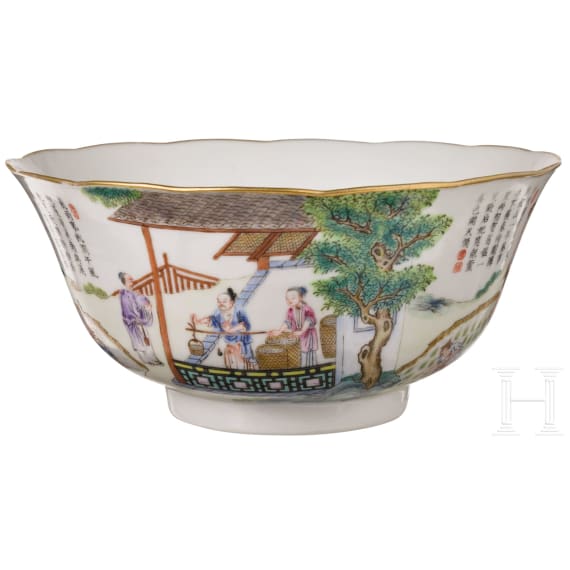 Famille-Rose-Schale, China, wohl Xianfeng-Periode (1831-1861), um 1850