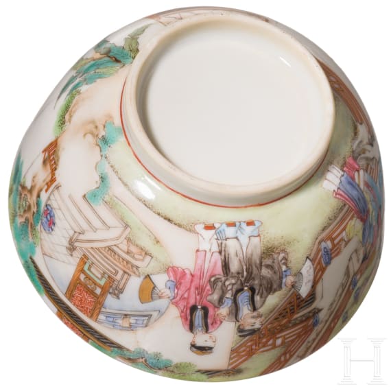 Famille-Rose Tasse mit Untertasse, China, wohl Yongzheng/Qianlong Periode (18. Jhdt).