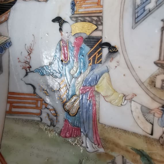 Famille-Rose Tasse mit Untertasse, China, wohl Yongzheng/Qianlong Periode (18. Jhdt).