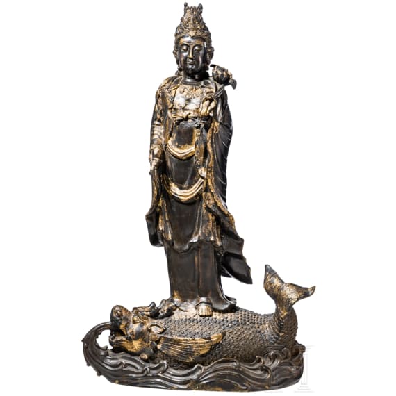A Guanyin Standing on a Dragon-Fish, 20th century