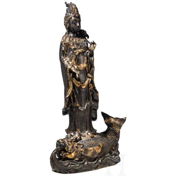 A Guanyin Standing on a Dragon-Fish, 20th century
