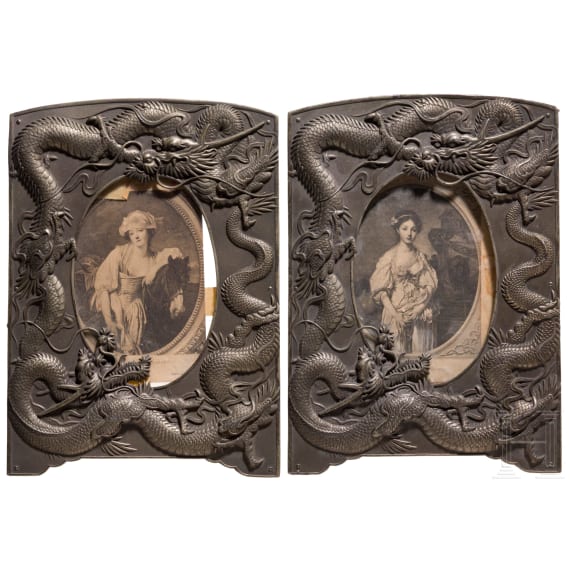 A pair photo frames with dragons, China, 20th century