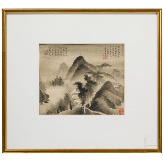 &ldquo;Mountain Landscape in Rain and Mist&rdquo;, China, bears inscription Gao Jian
