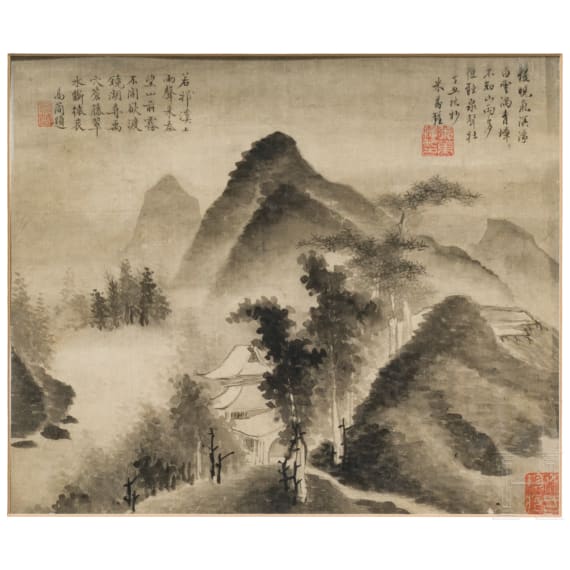 &ldquo;Mountain Landscape in Rain and Mist&rdquo;, China, bears inscription Gao Jian