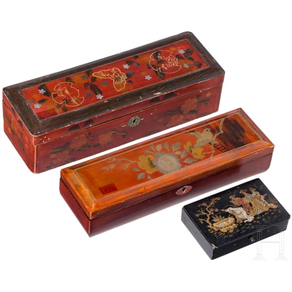 Three Japanese lacquer boxes, Japan, probably late 19th/early 20th