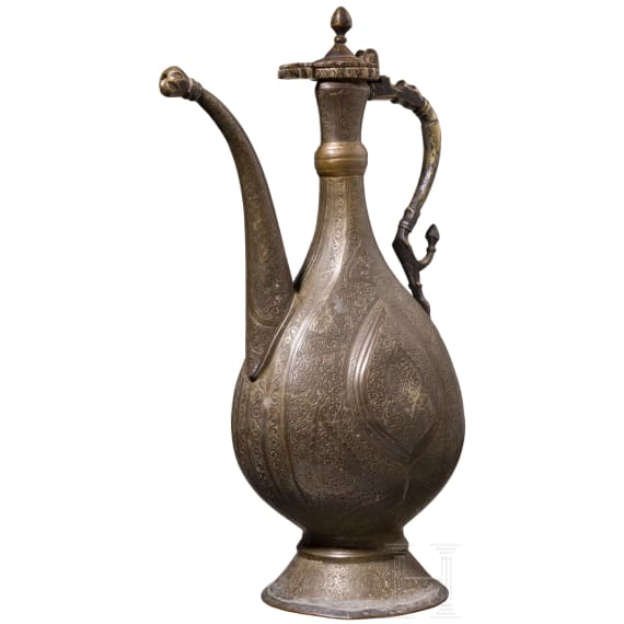 A large Bukhara bronze ewer, 19th century