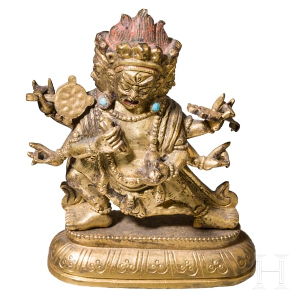A group of eleven figures and ritual objects, probably from Tibet, Nepal and India, 19th/20th century
